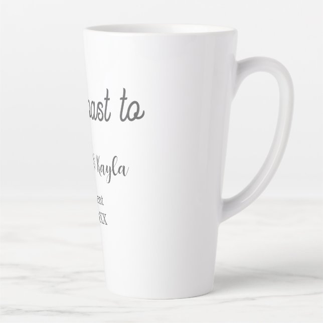 Let's toast to engagement party name date elegant  latte mug (Right)