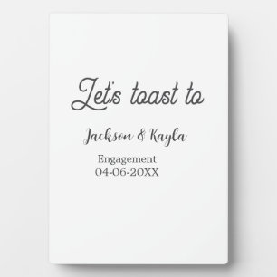 Let's toast to engagement party name date elegant  plaque
