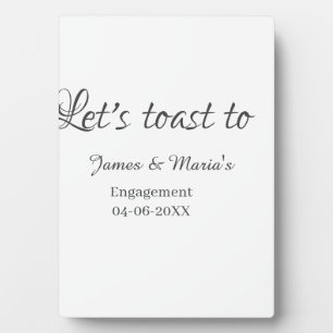 Let's toast to engagement party name date elegant plaque