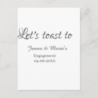 Let's toast to engagement party name date elegant 