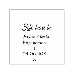 Let's toast to engagement party name date elegant self-inking stamp