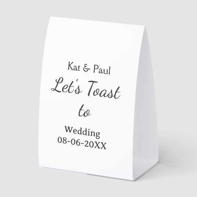 Let's toast to wedding add name date simple couple (Front)