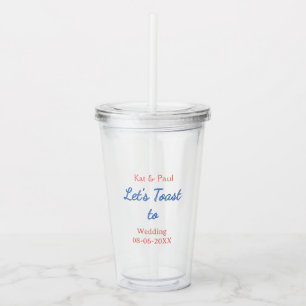 Let's toast to wedding add name date simple couple acrylic tumbler