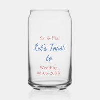 Let's toast to wedding add name date simple couple