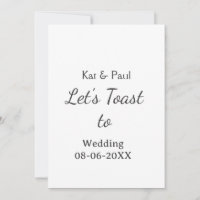 Let's toast to wedding add name date simple couple