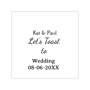 Let's toast to wedding add name date simple couple self-inking stamp