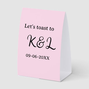 Let's toast to wedding engagement name letter pink