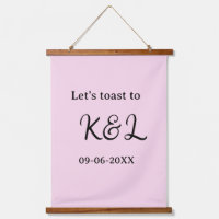 Let's toast to wedding engagement name letter pink