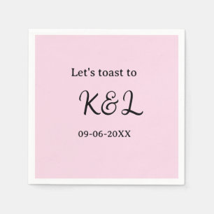 Let's toast to wedding engagement name letter pink napkin