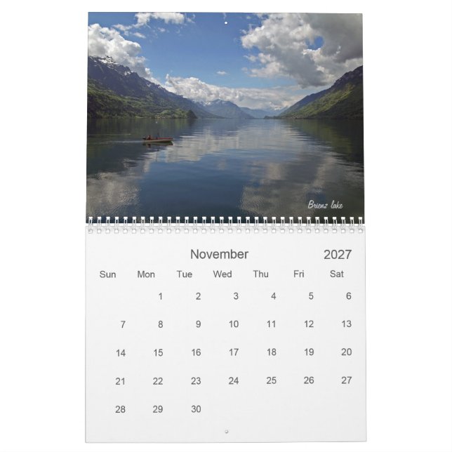 let's travel around Switzerland in 2021 Calendar (Nov 2027)