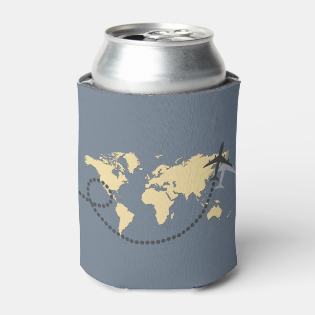 Let's travel the world illustration can cooler (Can Front)