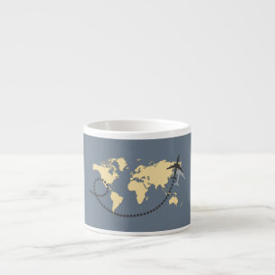 Let's travel the world illustration espresso cup
