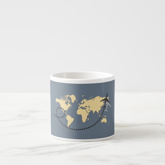Let's travel the world illustration espresso cup (Front)