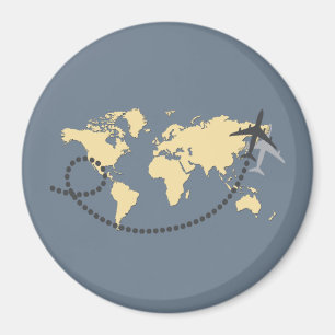 Let's travel the world illustration magnet