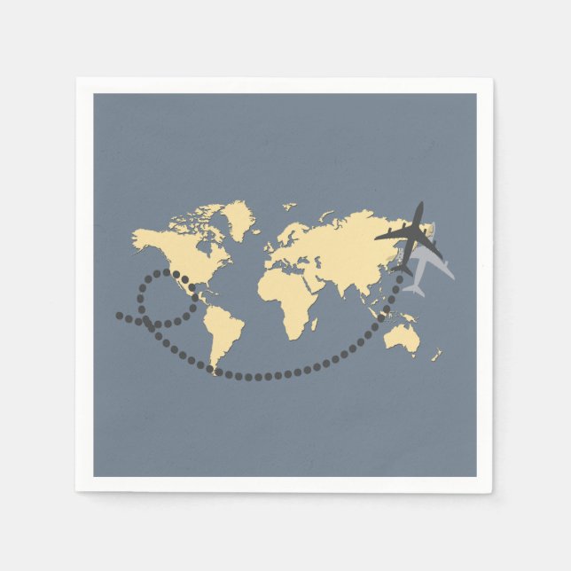 Let's travel the world illustration napkin (Front)