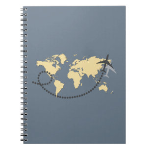 Let's travel the world illustration notebook