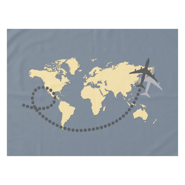 Let's travel the world illustration tablecloth (Front (Horizontal))