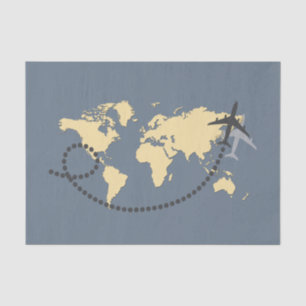 Let's travel the world illustration tissue paper