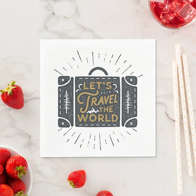 Lets Travel The World Napkin (Creator Uploaded)