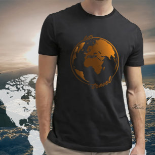 Let's Travel Travel Lover World Map T-Shirt