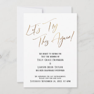 Let's Try This Again Delayed Wedding Announcement