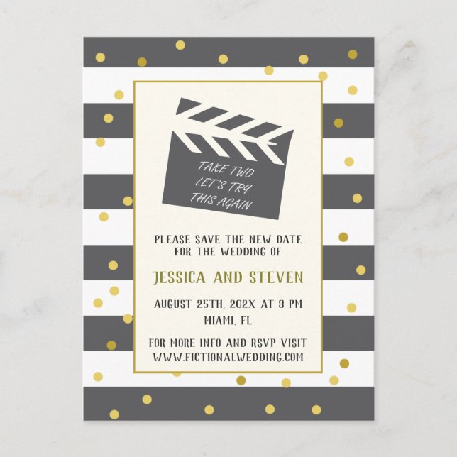 Let's try this again funny wedding update Postcard (Front)