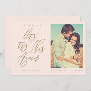 Let's Try This Again Modern Calligraphy & Photo Save The Date