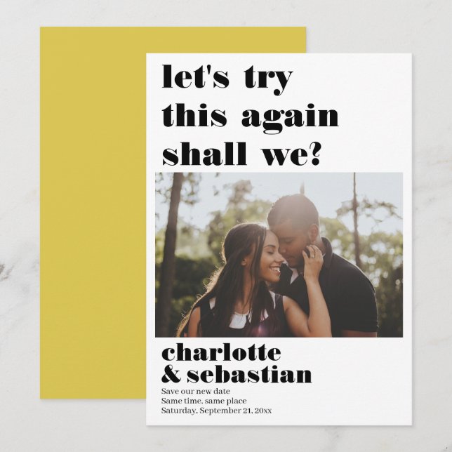 Lets Try This Again Save the Date Photo (Front/Back)