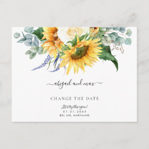 Let's Try This Again Sunflower Change the Date Announcement Postcard