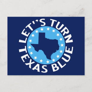 Let's Turn Texas Blue Vote Democrat Political Postcard