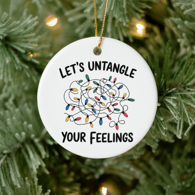 Let's Untangle Your Feelings School Counsellor  Ceramic Ornament (Tree)