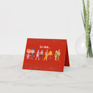 Lets Walk.. RED (Valentine) Thank You Card