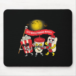 Lets Watch Horror Movies Halloween Funny Ghost Ske Mouse Pad
