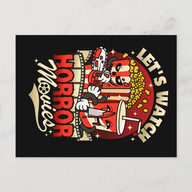 Let's watch horror movies - snacks postcard (Front)