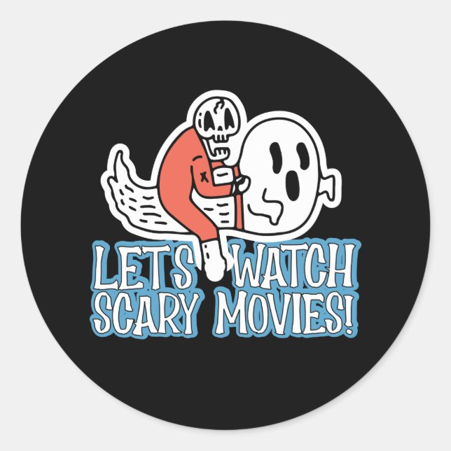 Let's Watch Scary Movies Scream Horror Classic Round Sticker (Front)