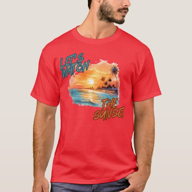 Lets watch the sunset retro T-Shirt (Front)