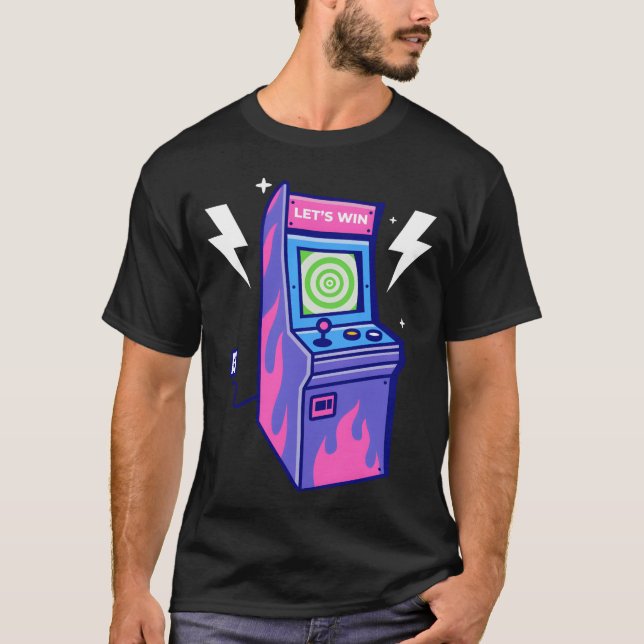 lets win Vintage Arcade Machine funny T-Shirt (Front)