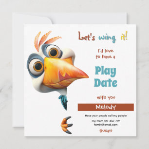 Let's Wing It Playdate Invitation