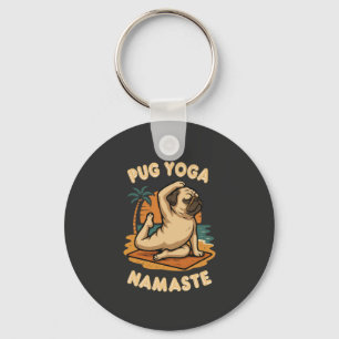 LET'S YOGA WITH YOUR PUG - NAMASTE KEY RING