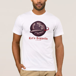 Let's zeppelin vintage airship graphic art t-shirt