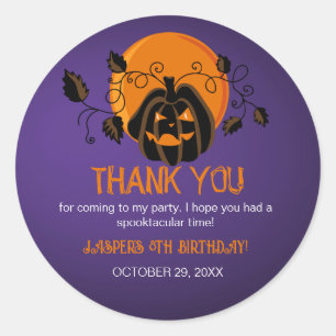 Let'sGet Spooky Halloween Birthday Party Thank You Classic Round Sticker