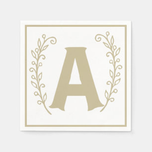 Letter A Alphabet Block Gender Neutral Baby Shower Napkin
