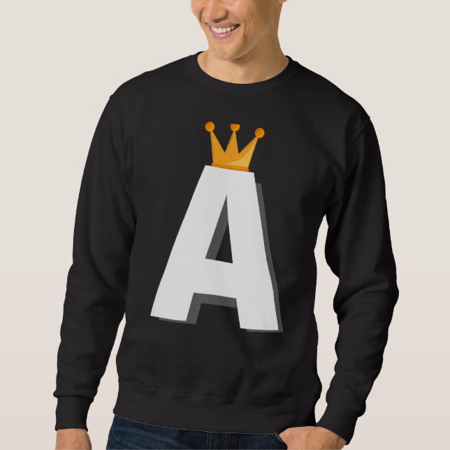 Letter A Alphabet Letter Initial Sweatshirt (Front)