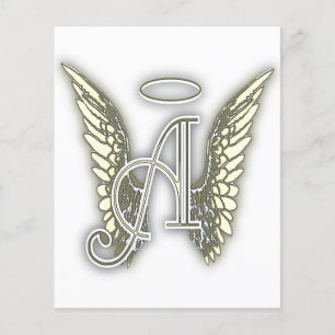 Letter A - Angel AlphabetInitial Letter Wings Halo Flyer