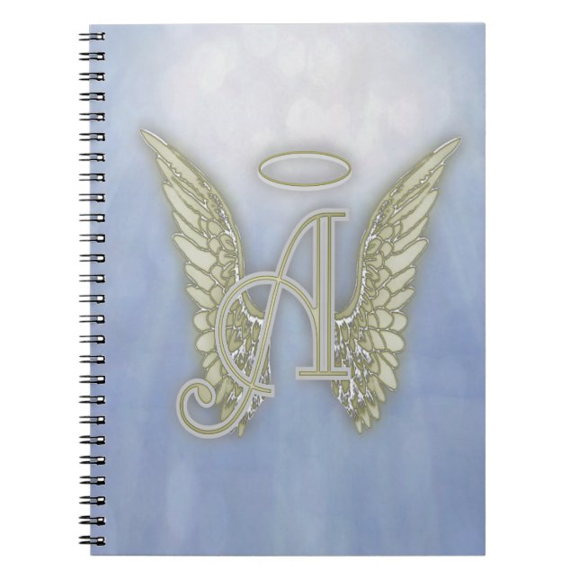 Letter A Angel Monogram Notebook (Front)