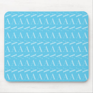 Letter A - Aqua Blue Monogram Initial Mouse Pad