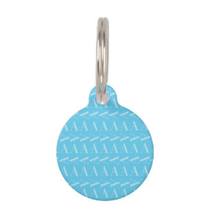 Letter A - Aqua Blue Monogram Initial Pet Tag