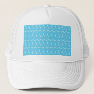 Letter A - Aqua Blue Monogram Initial Trucker Hat
