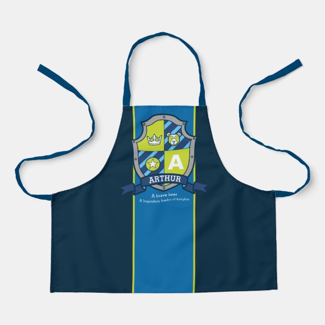 Letter A Arthur name meaning coat of arms bear Apron (Front)
