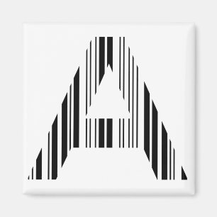 LETTER A BAR CODE First Initial Barcode Pattern Magnet